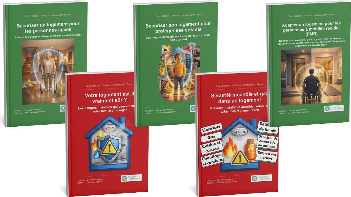 Cinq guides de sécurité du logement pour prévenir les accidents domestiques, sécuriser une maison et adapter l’habitat aux enfants, seniors et personnes à mobilité réduite